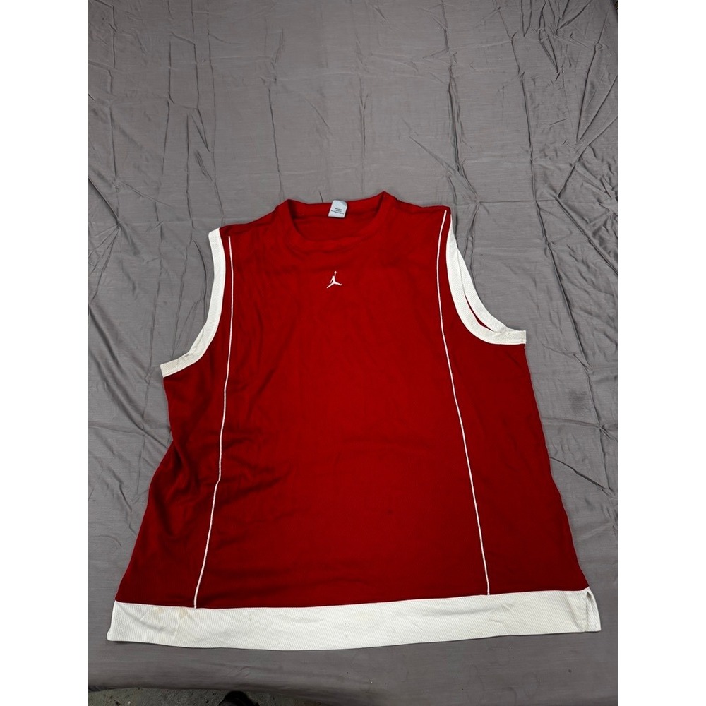 Jordan Brand Mens Red White Sleeveless Basketball Jersey Jumpman Logo 3XL
